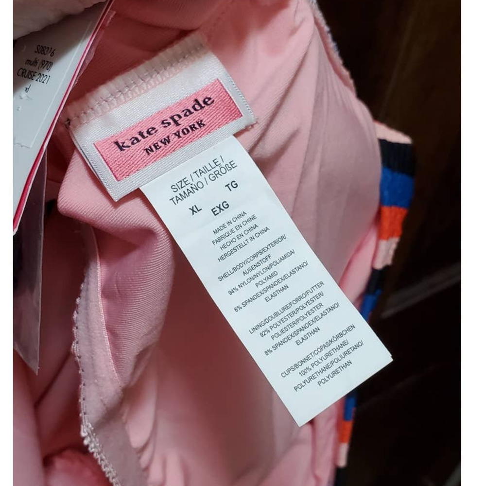 NWT! KATE SPADE Colorful Stripe Stretchy One-Shoulder One Piece Swimsuit XL - Picture 9 of 10